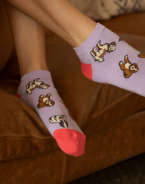 WOMENS CAVOODLES BAMBOO PED SOCK