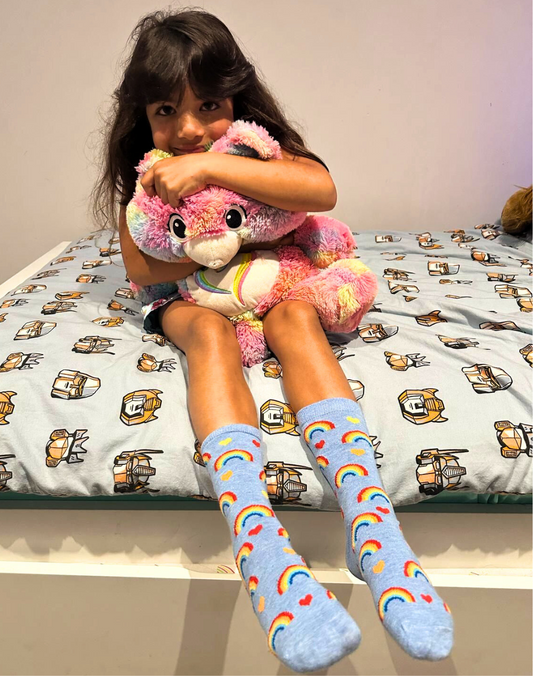 KIDS RAINBOW HEARTS BAMBOO SOCK