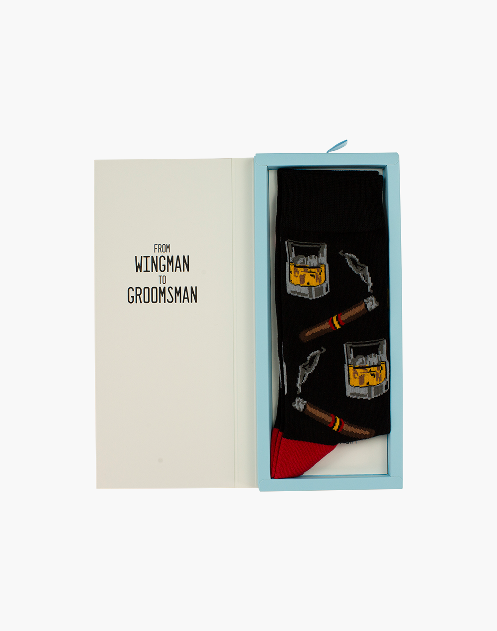 MENS GROOMSMENS WHISKEY BAMBOO SOCK CARD