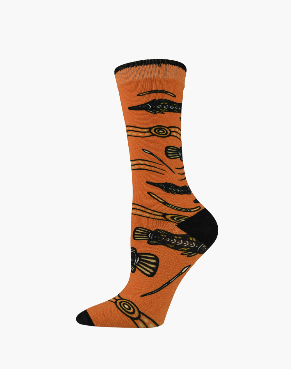 WOMENS NATIVE AUSTRALIAN BARRAMUNDI BAMBOO SOCKS - INDIGENOUS DESIGN
