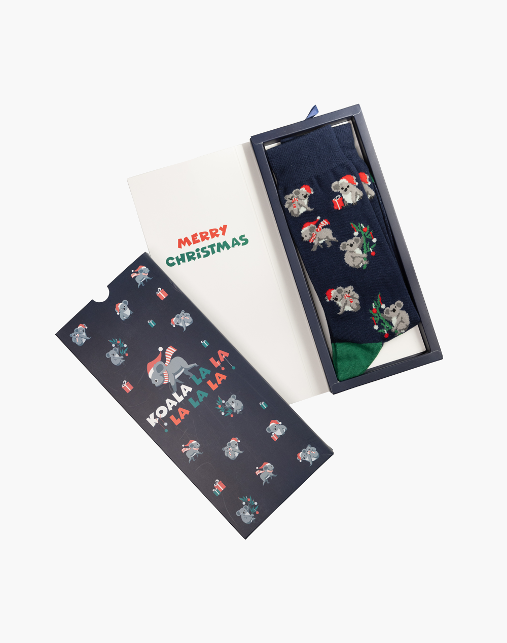 MENS XMAS KOALA BAMBOO SOCK CARD
