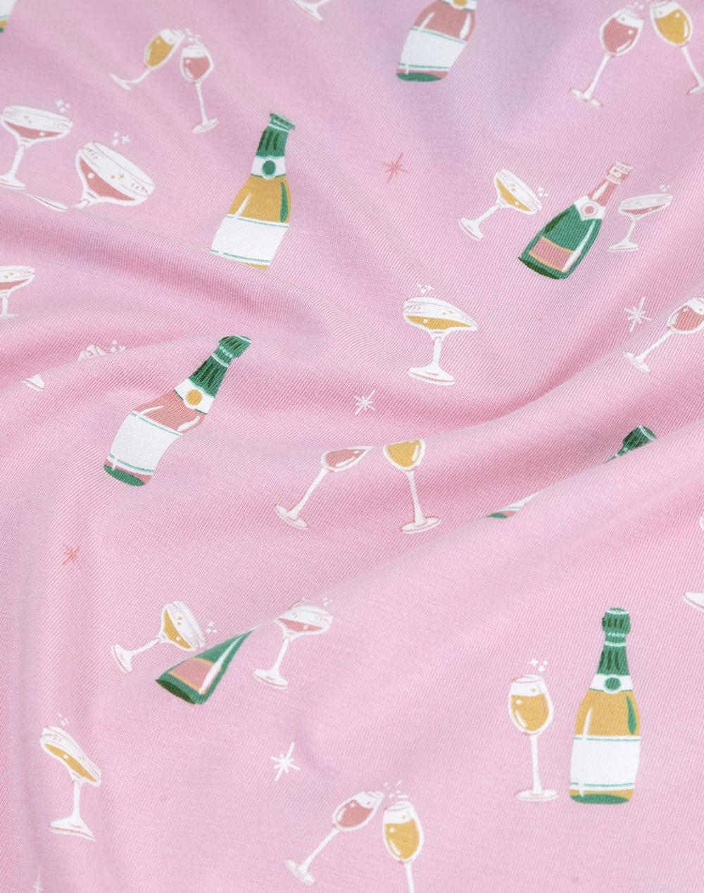 WOMENS CHAMPAGNE BUBBLES JERSEY NIGHT-TEE