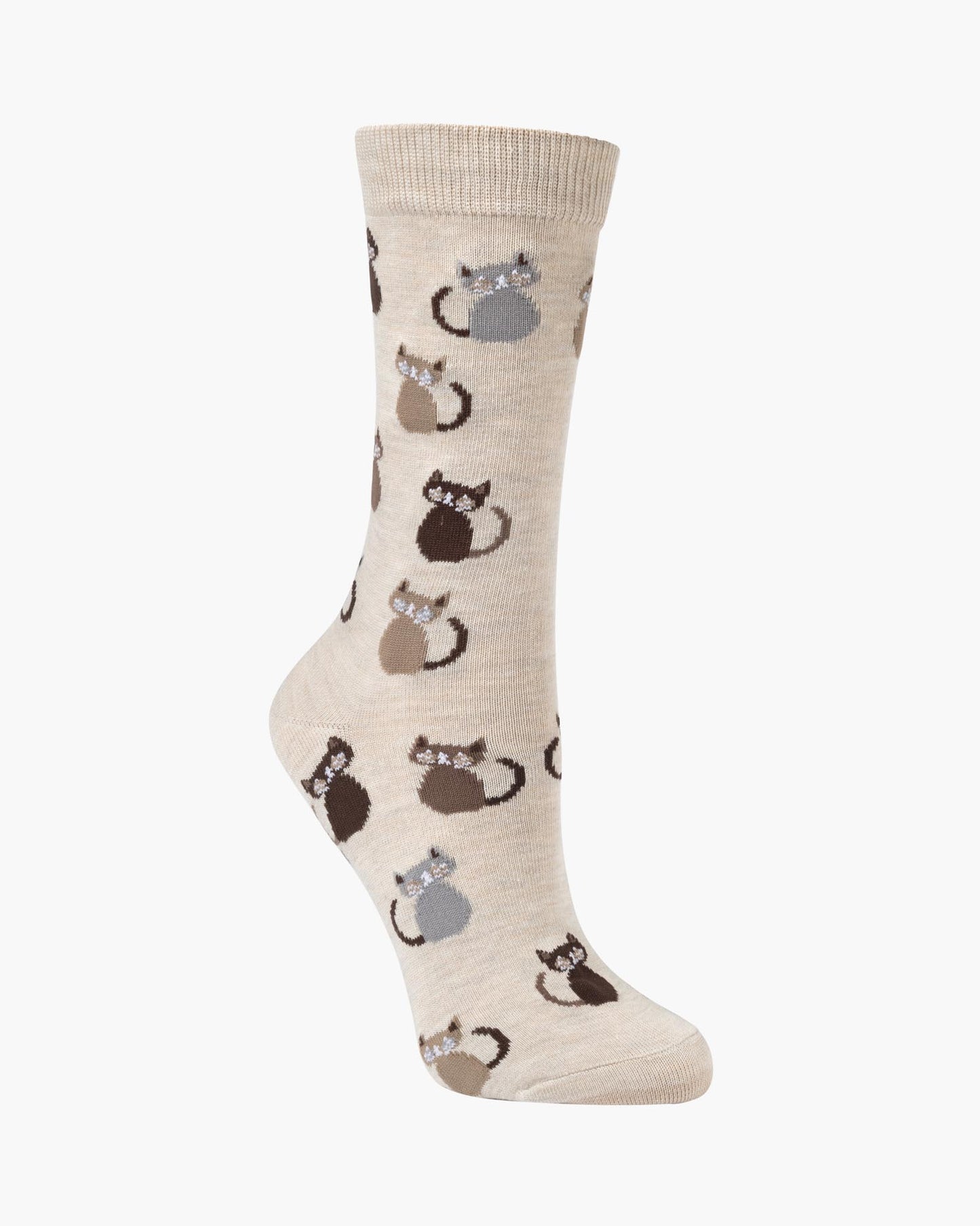WOMENS CATS BAMBOO SOCK - SAND