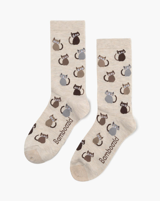 WOMENS CATS BAMBOO SOCK - SAND
