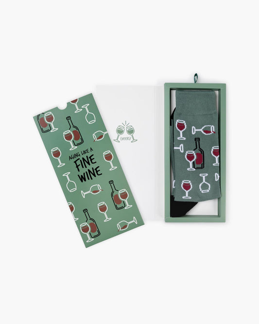 MENS FINE WINE BAMBOO SOCK CARD