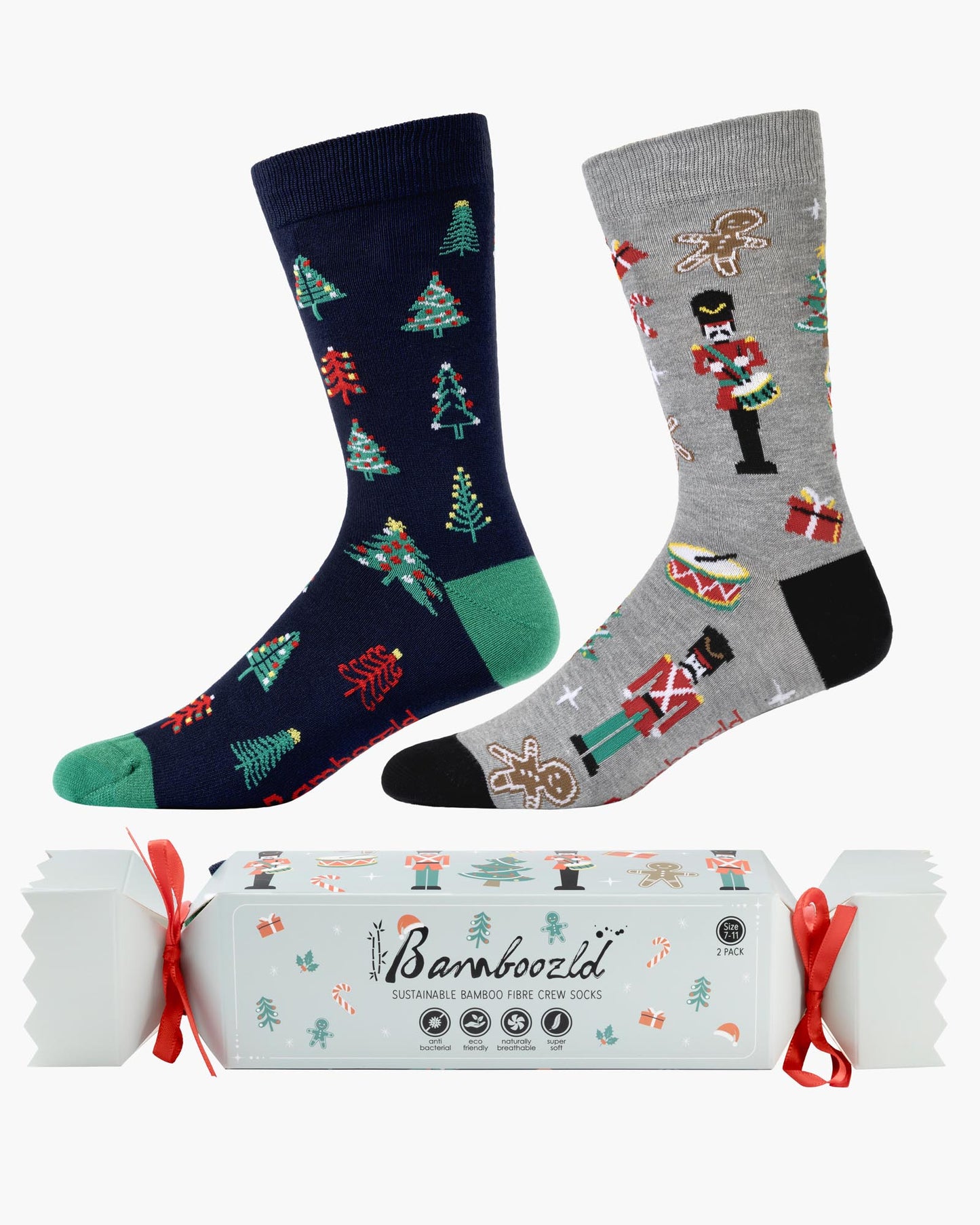 MENS 2PK FESTIVE NUTCRACKER
