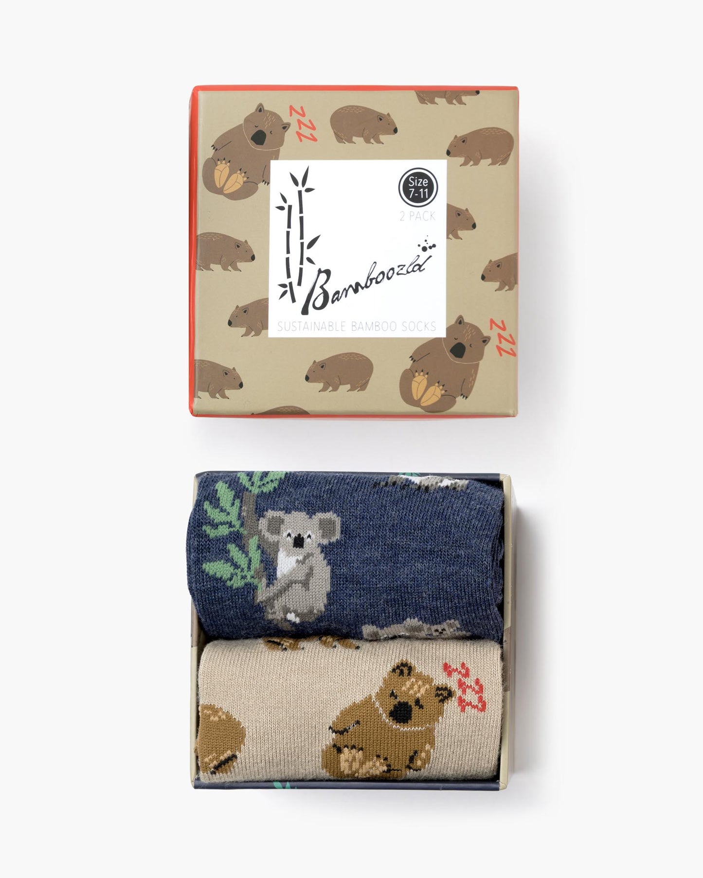 MENS WALLY WOMBAT & KOALA 2PK GIFT BOX