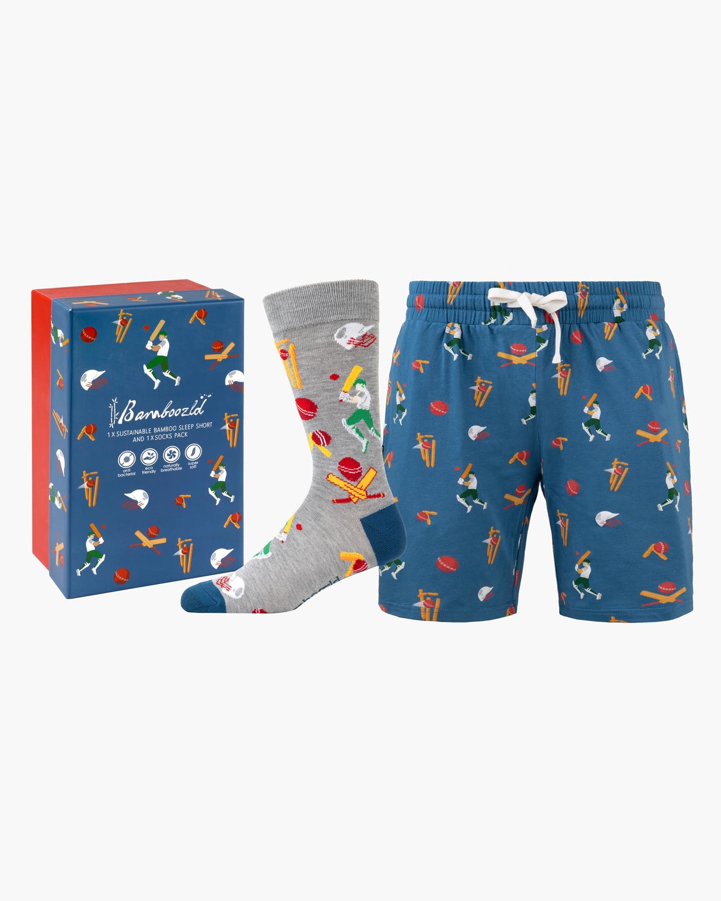 MENS CRICKET BATSMAN SHORT & SOCK GIFT SET