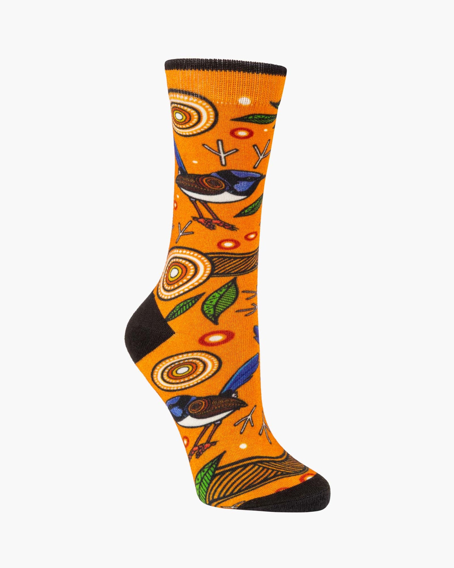 WOMENS NATIVE AUSTRALIAN BLUE WREN BAMBOO SOCK