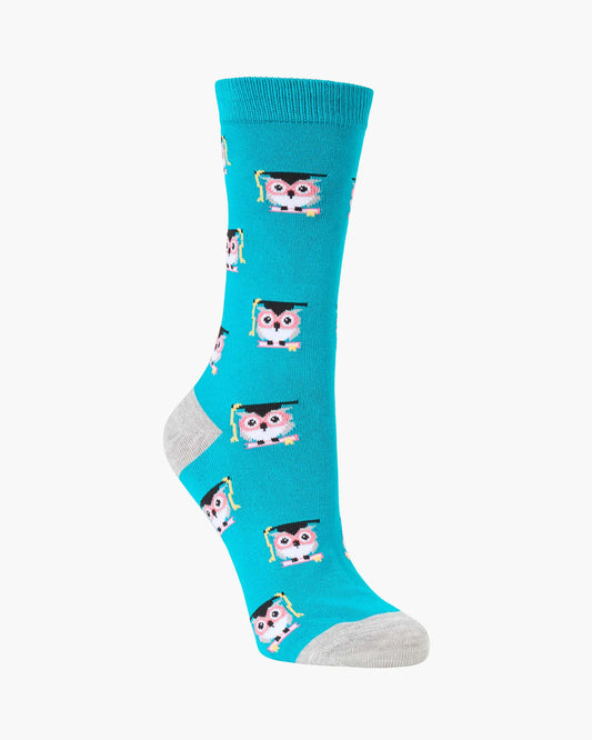 WOMENS DIPLOMA OWL BAMBOO SOCK