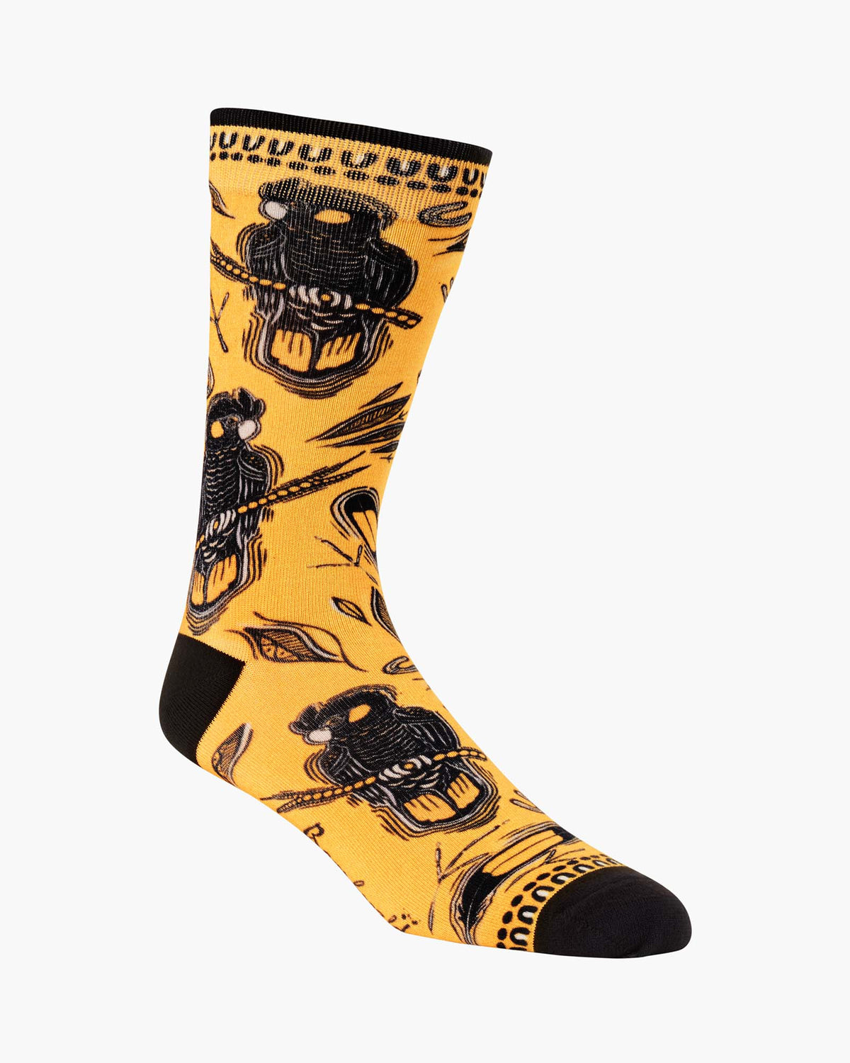 MENS NATIVE YELLOW COCKATOO BAMBOO SOCK