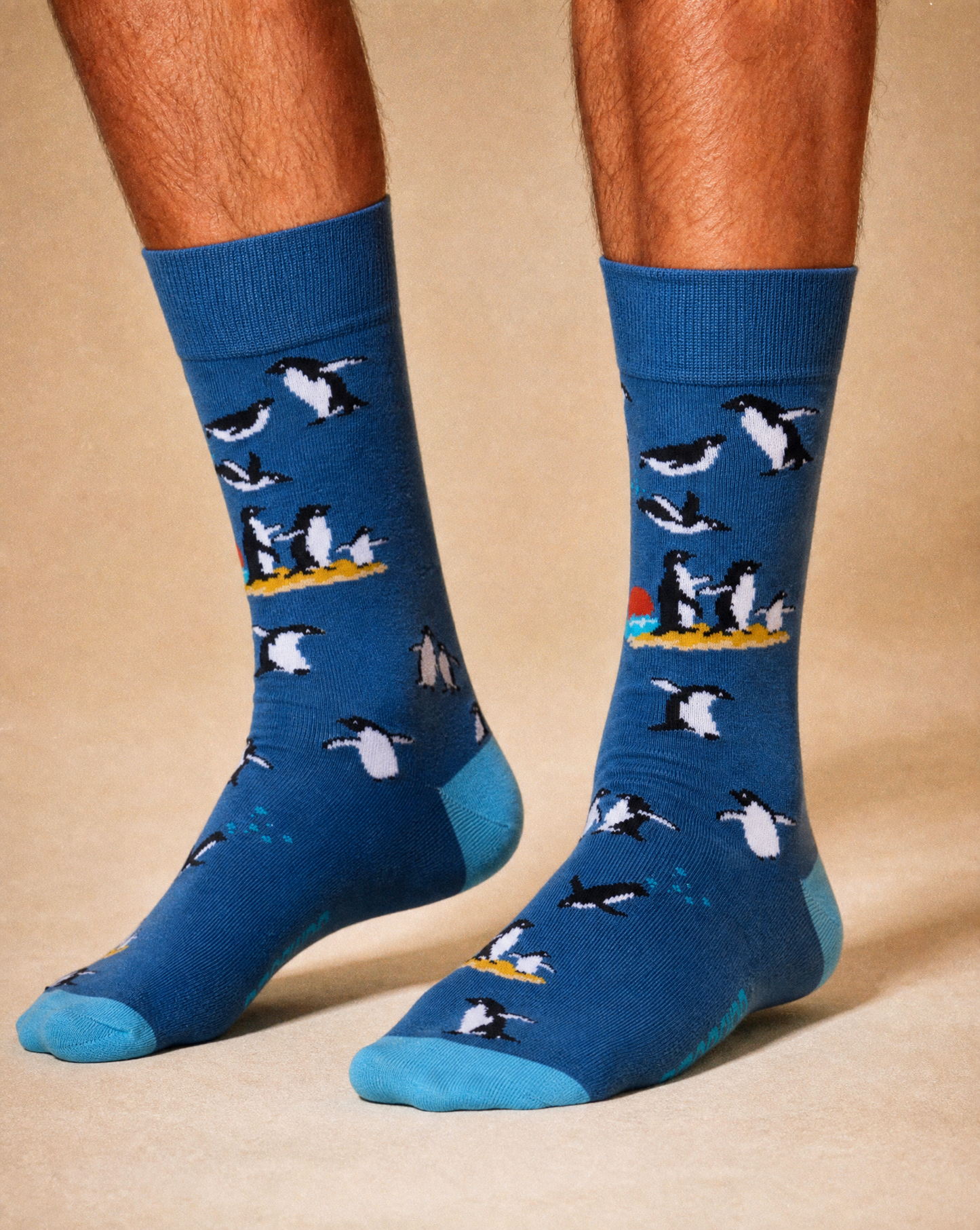 2PK DUO MENS & KIDS PENGUINS BAMBOO SOCKS