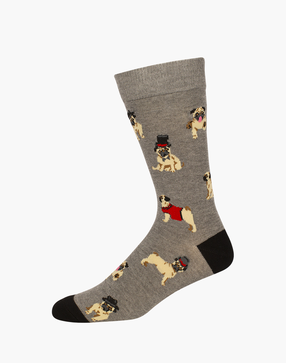 MENS HIPSTER PUG BAMBOO SOCK