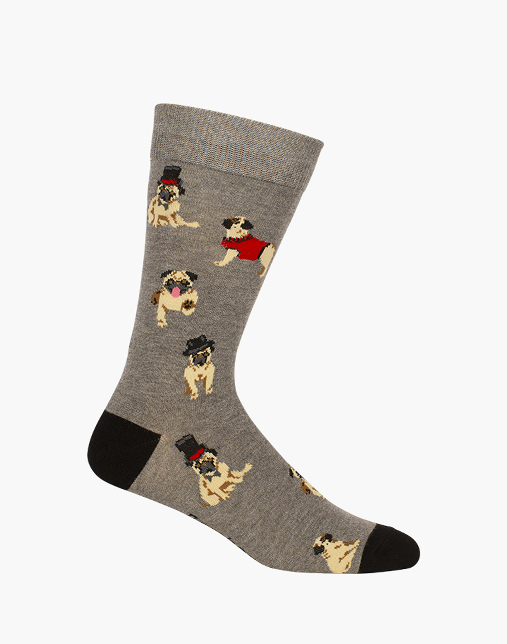 MENS HIPSTER PUG BAMBOO SOCK