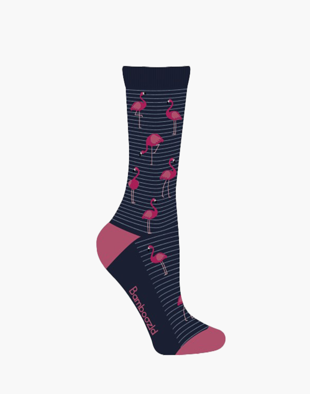 WOMENS FLAMINGO STRIPE BAMBOO SOCK