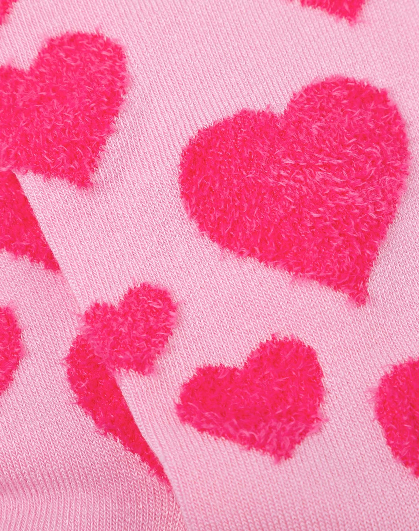 WOMENS FLUFFY HEARTS BAMBOO SOCK