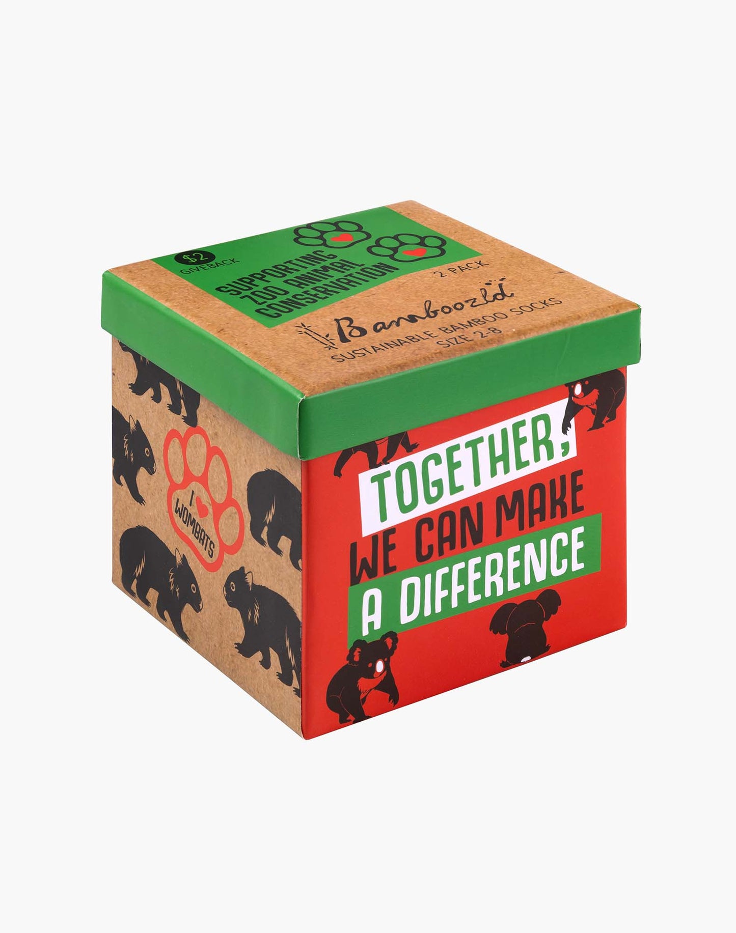 WOMENS PLATYPUS & WOMBAT 2PK ZOO CONSERVATION GIFT BOX