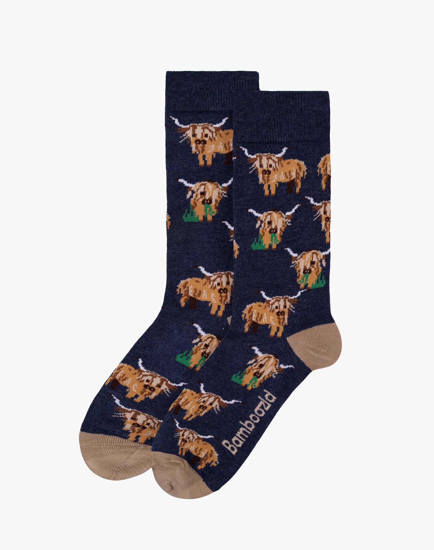 MENS HIGHLANDER COW BAMBOO SOCK
