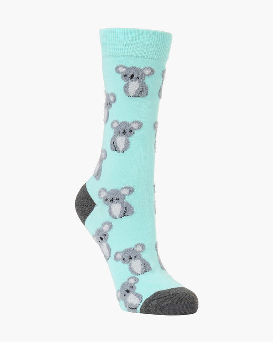 WOMENS FLUFFY KOALA BAMBOO SOCK