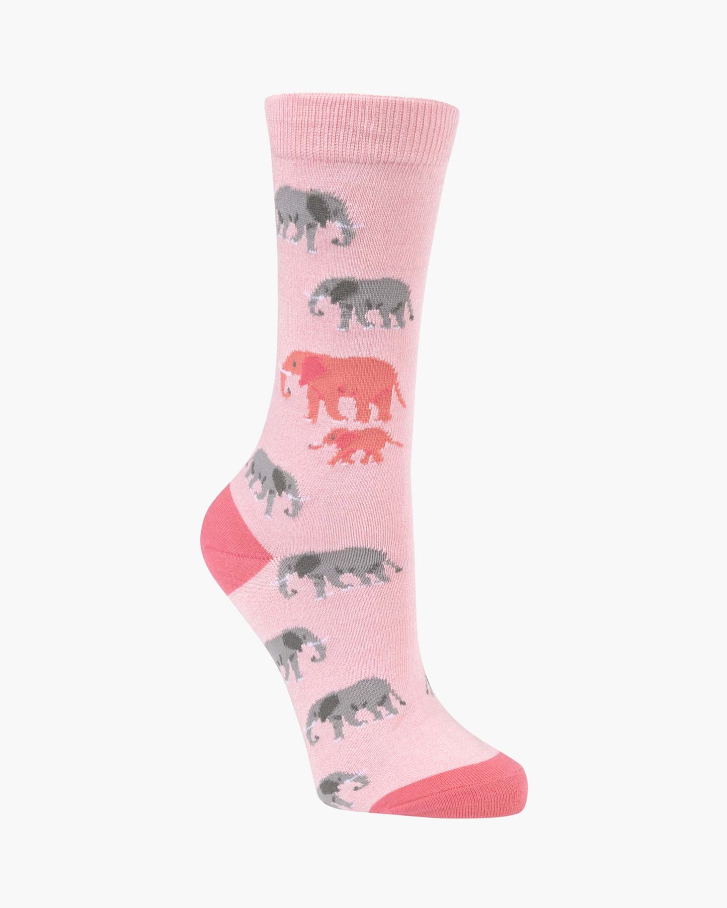 WOMENS PINK ELEPHANT BAMBOO SOCK