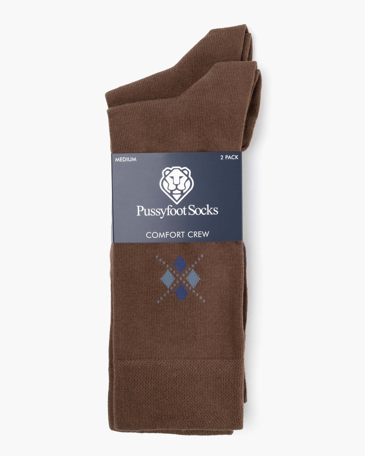 brown socks with argyle pattern