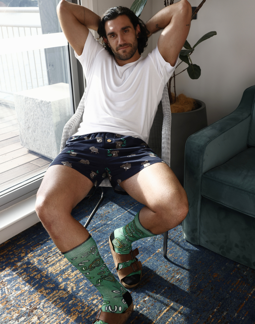 MENS NATIVE AUSTRALIAN TURTLE BAMBOO SOCK