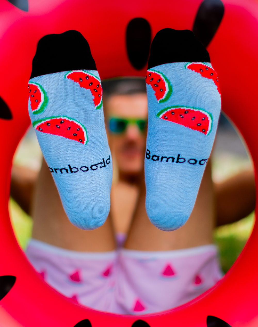 MENS WATERMELON BAMBOO FOOTLET
