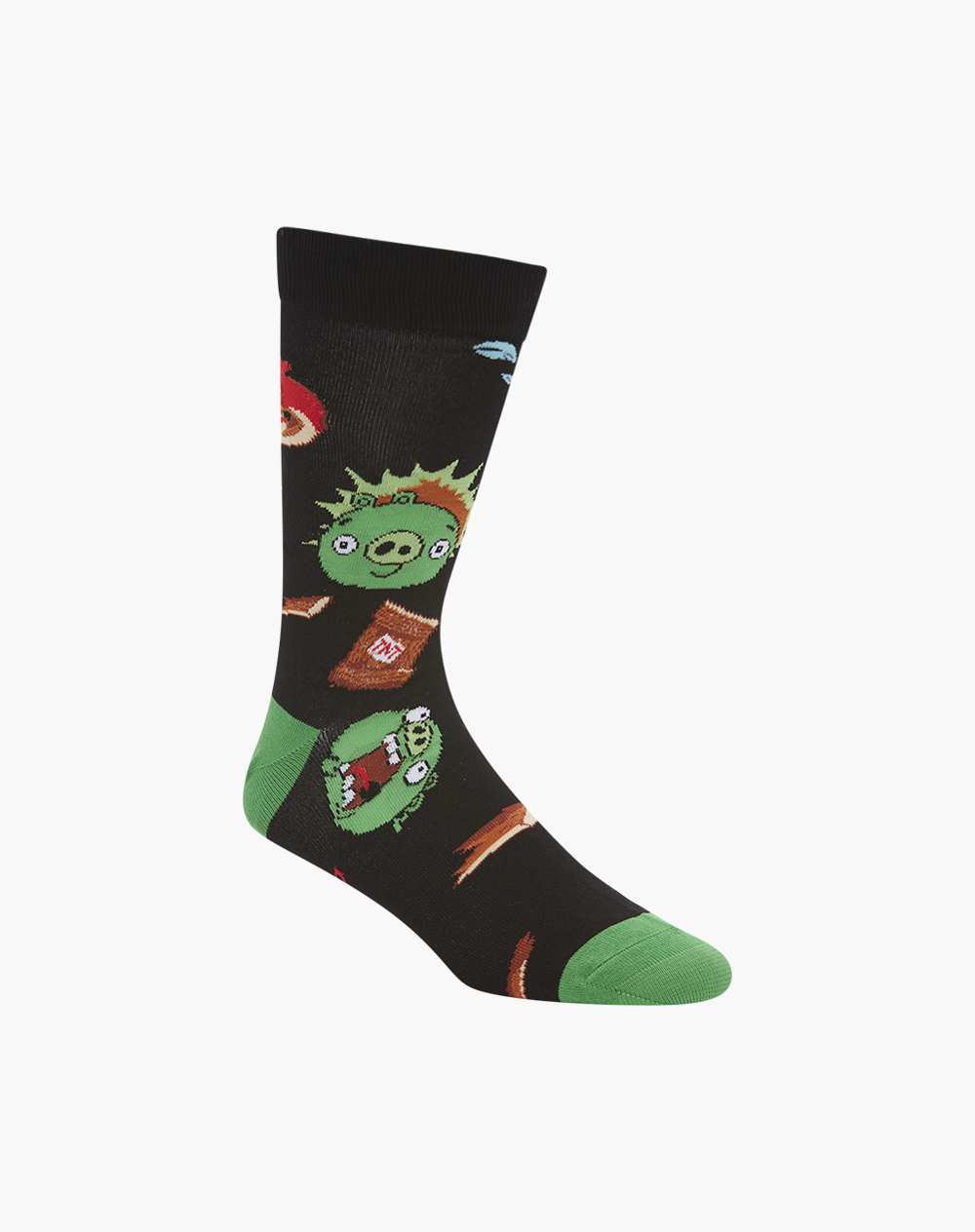 MENS ANGRY BIRDS BAD PIGGIES BAMBOO SOCK - REG SIZE ONLY