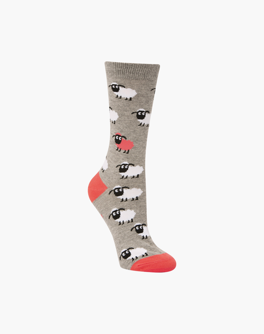 WOMENS PINK SHEEP BAMBOO SOCK