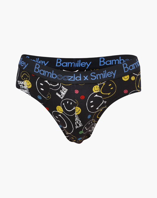 MENS SMILEY TAKE THE TIME TO SMILE BAMBOO BRIEF