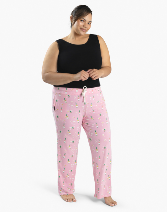 WOMENS CHAMPAGNE BUBBLES BAMBOO JERSEY SLEEP PANT