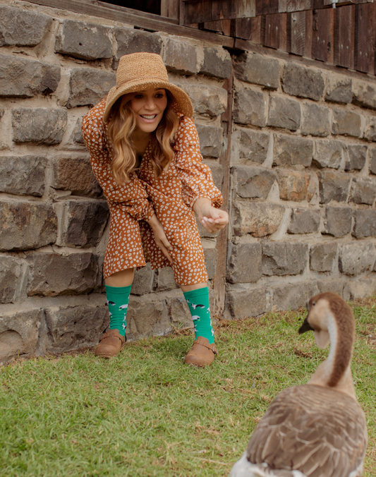 WOMENS BORDER COLLIE BAMBOO SOCK