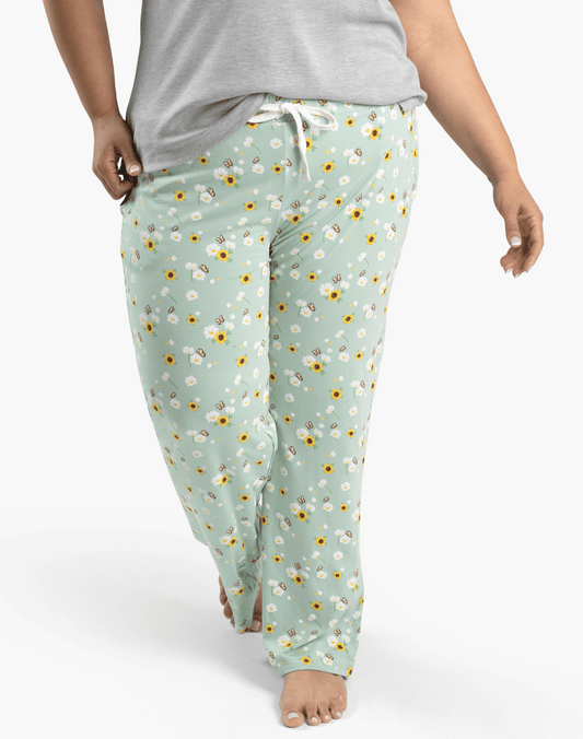 WOMENS FLOWERS BAMBOO JERSEY SLEEP PANT