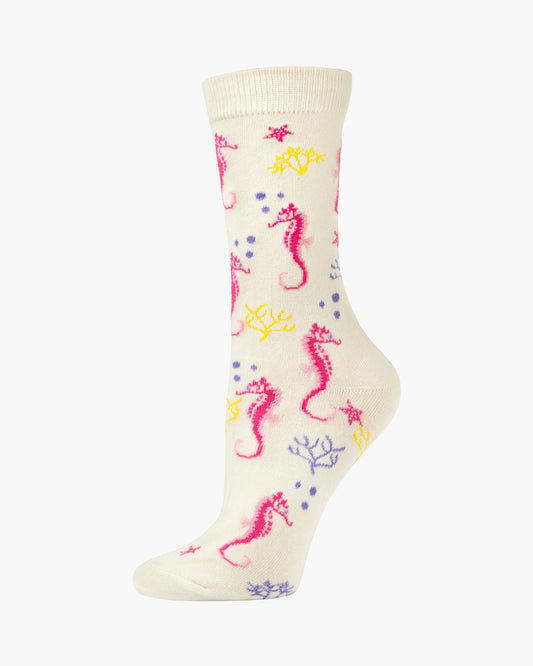 WOMENS SEAHORSE BAMBOO SOCK - NATURAL