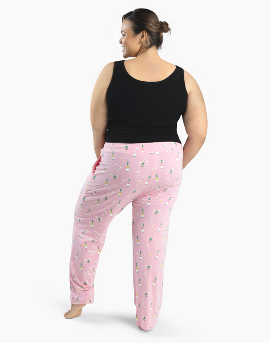 WOMENS CHAMPAGNE BUBBLES BAMBOO JERSEY SLEEP PANT