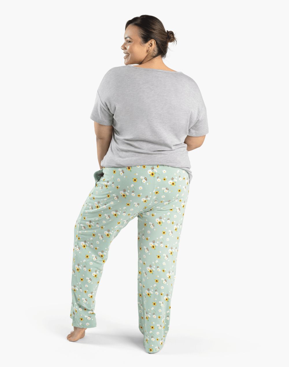 WOMENS FLOWERS BAMBOO JERSEY SLEEP PANT