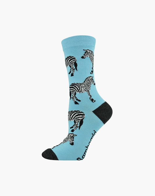 WOMENS ZEBRA BAMBOO SOCK