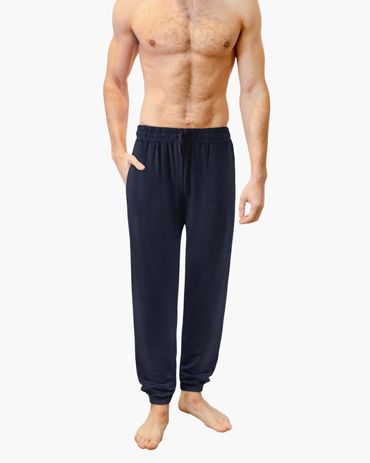 MENS NAVY COMFY BAMBOO JERSEY SLEEP PANT