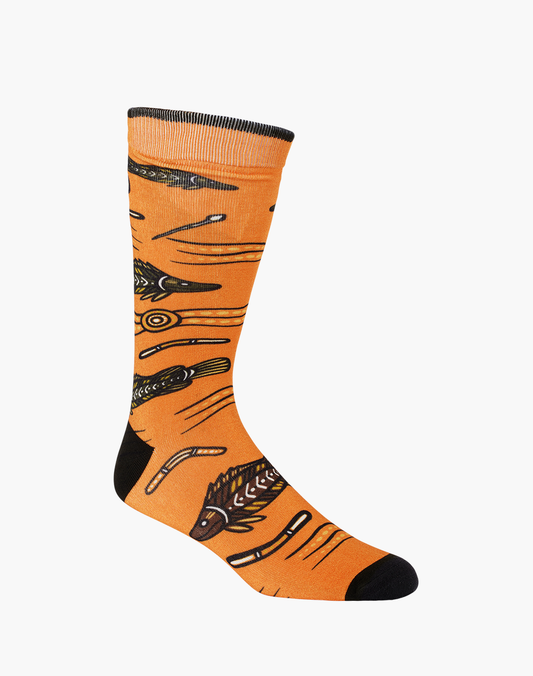 MENS NATIVE AUSTRALIAN BARRAMUNDI BAMBOO SOCK