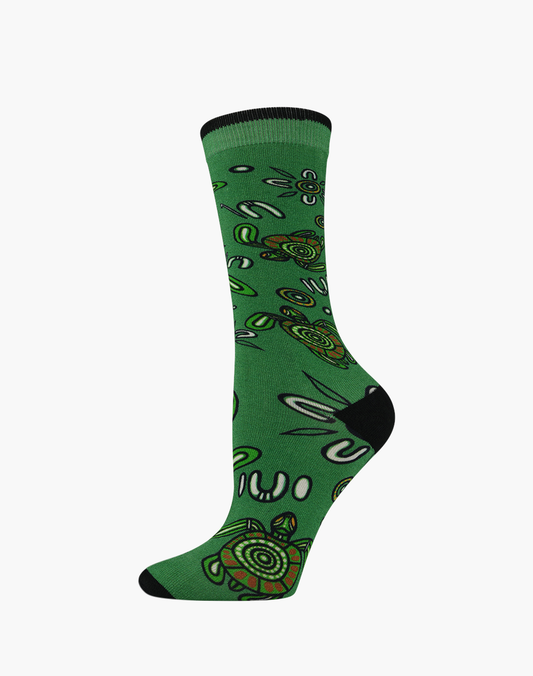 WOMENS NATIVE AUSTRALIAN TURTLE BAMBOO SOCKS - ECO-FRIENDLY