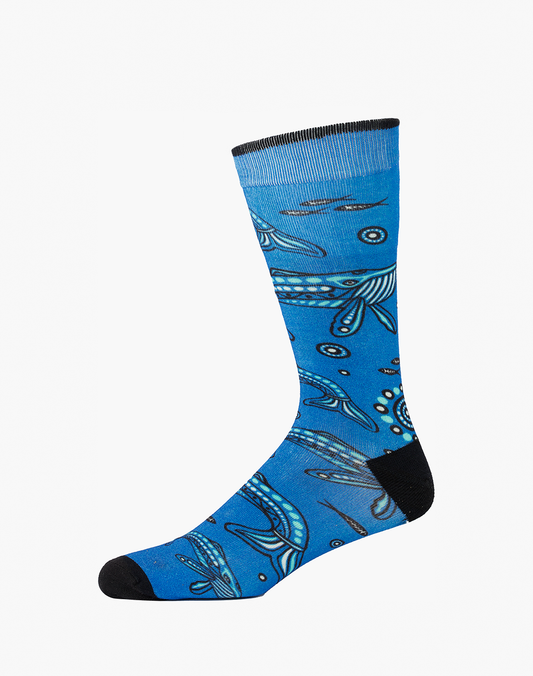 MENS NATIVE AUSTRALIAN WHALE BAMBOO SOCK