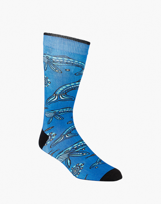 MENS NATIVE AUSTRALIAN WHALE BAMBOO SOCK