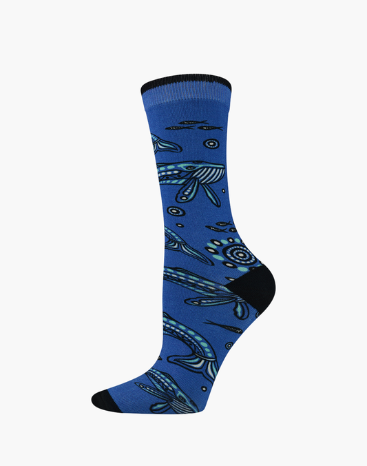 WOMENS NATIVE AUSTRALIAN WHALE BAMBOO SOCKS