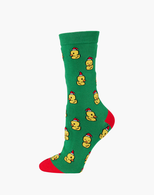 WOMENS QUACKY CHRISTMAS BAMBOO SOCK