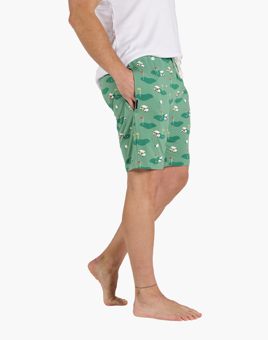 MENS GOLF GREEN BAMBOO JERSEY SLEEP SHORT