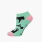 WOMENS BLACK CAT BAMBOO PED SOCK