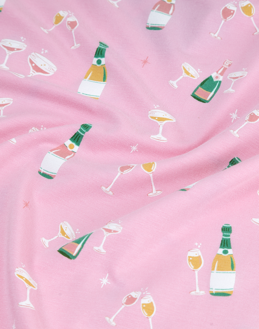 WOMENS CHAMPAGNE BUBBLES BAMBOO JERSEY SLEEP PANT