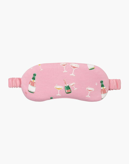 LUXE BAMBOO JERSEY CHAMPAGNE BUBBLES SLEEP MASK