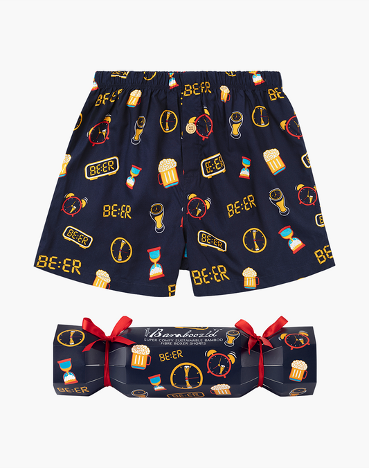 MENS BEER O'CLOCK BAMBOO BOXER SHORT CRACKER
