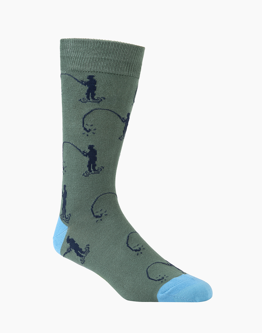 MENS GONE FISHIN BAMBOO SOCK